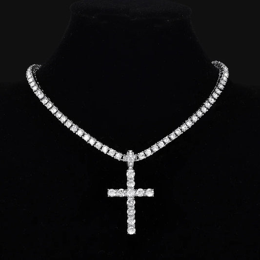 Iced Out Cross Pendant Necklace