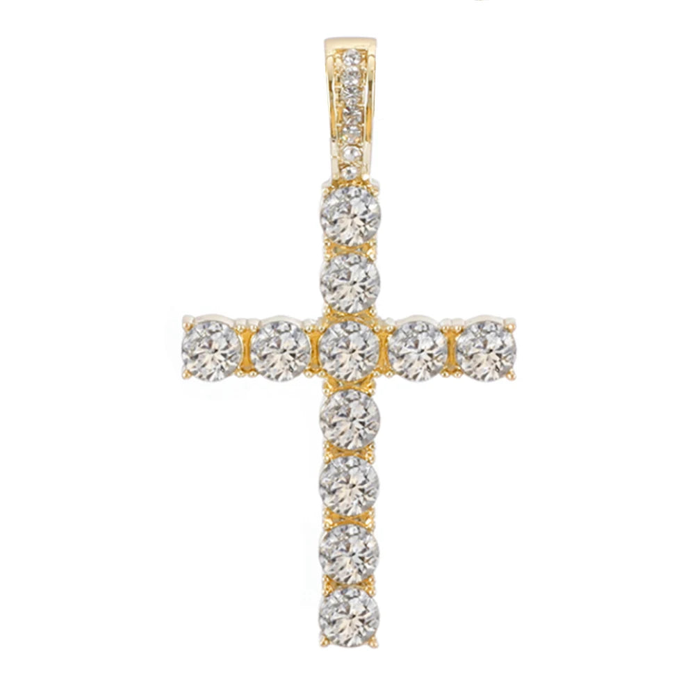 Iced Out Cross Pendant Necklace