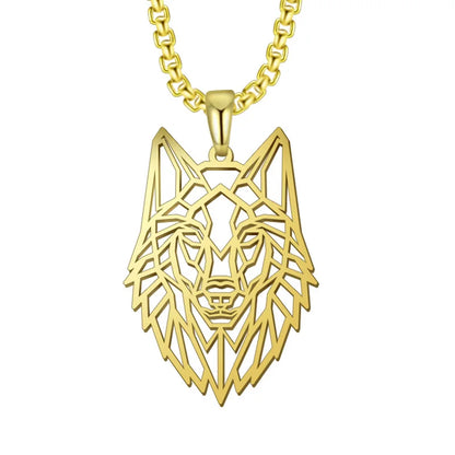 My shape Wolf Necklace for Men Women Stainless Steel Necklaces Men's chain Fashion Animal Male Necklace Punk Jewelry Boy Gifts