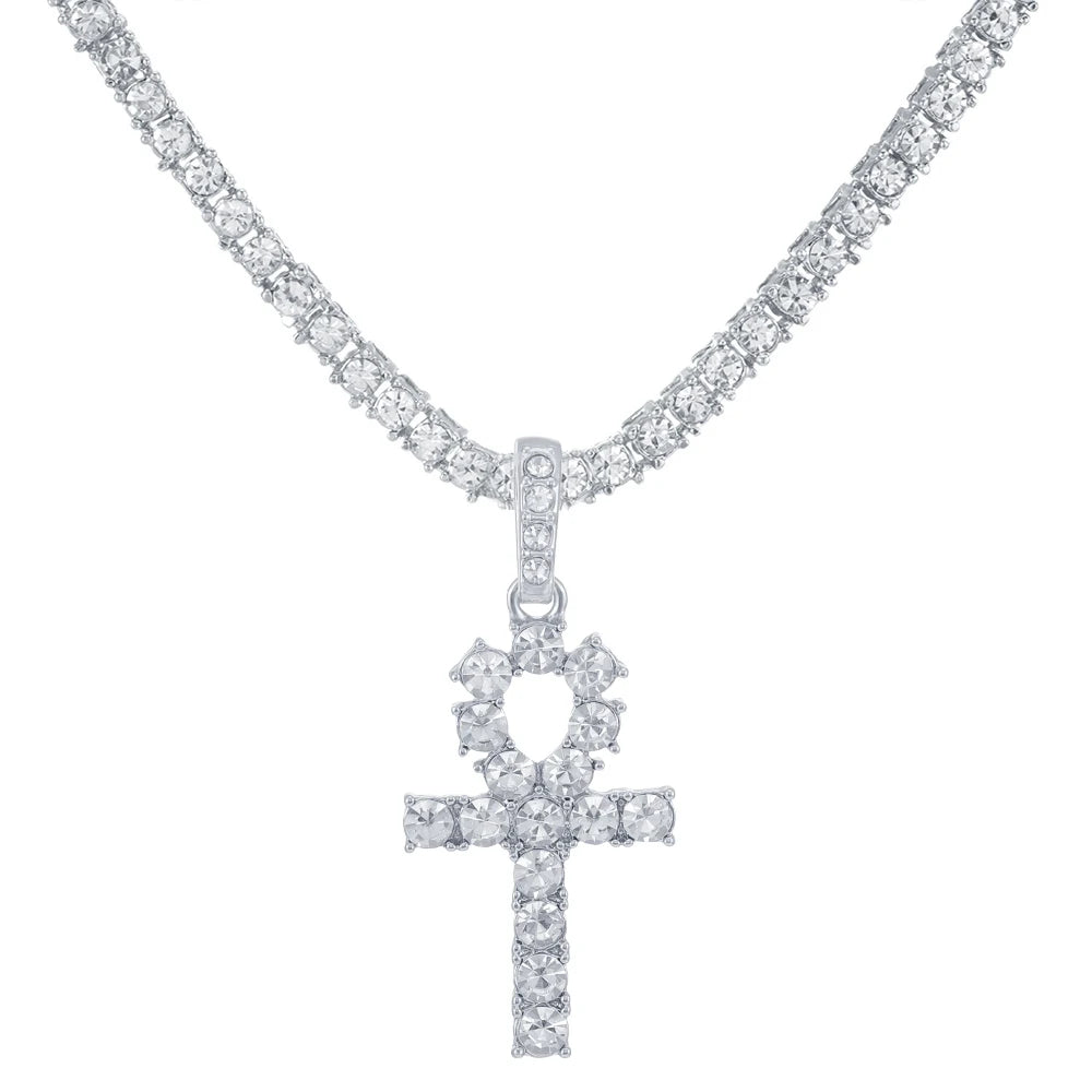 Iced Out Cross Pendant Necklace