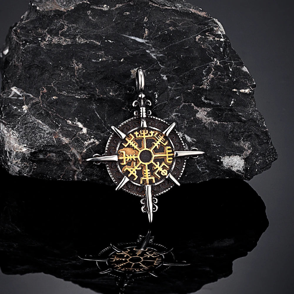 Viking Compass Rune Pendant Necklace