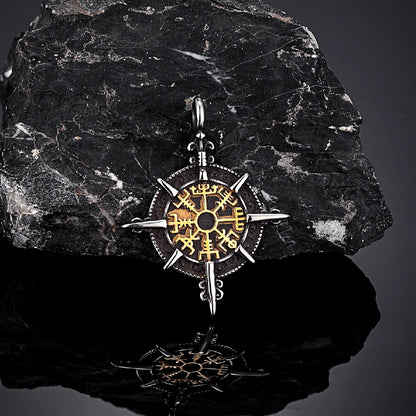 Viking Compass Rune Pendant Necklace