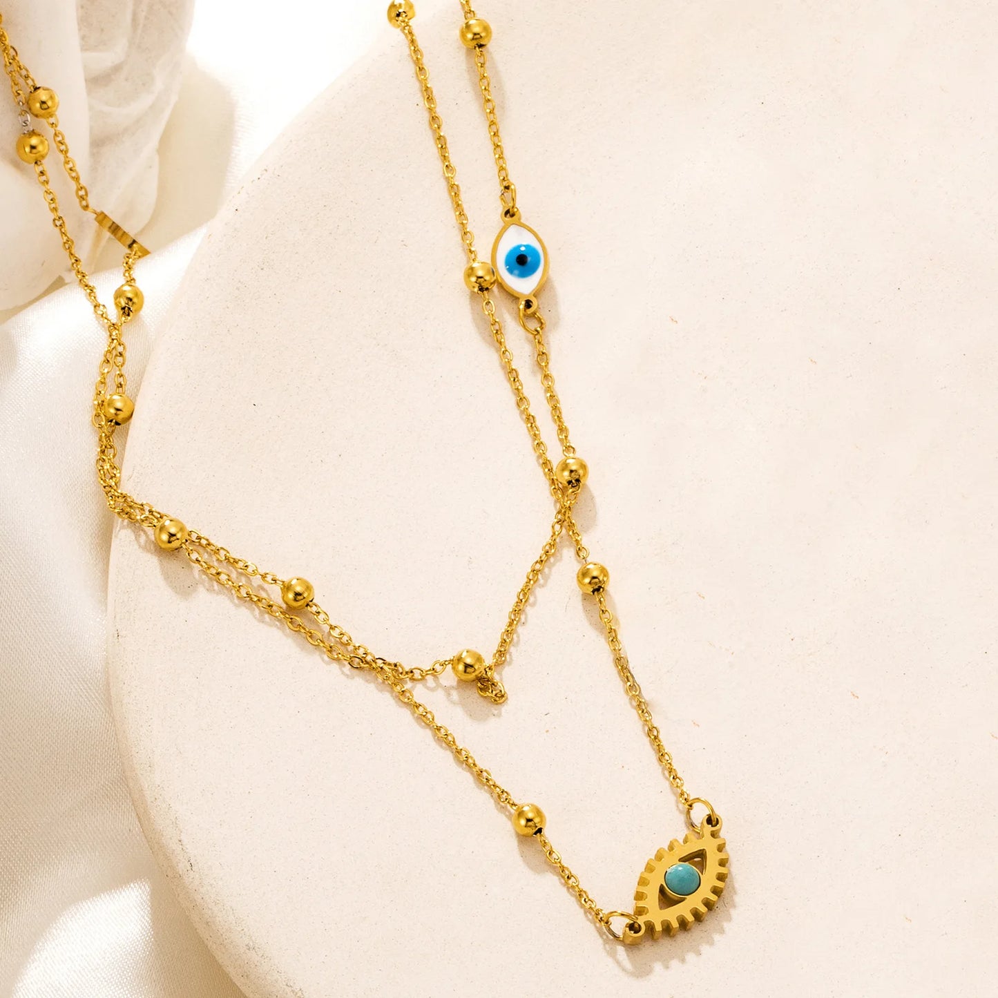 Retro Embossed Tulip Pendant Necklace