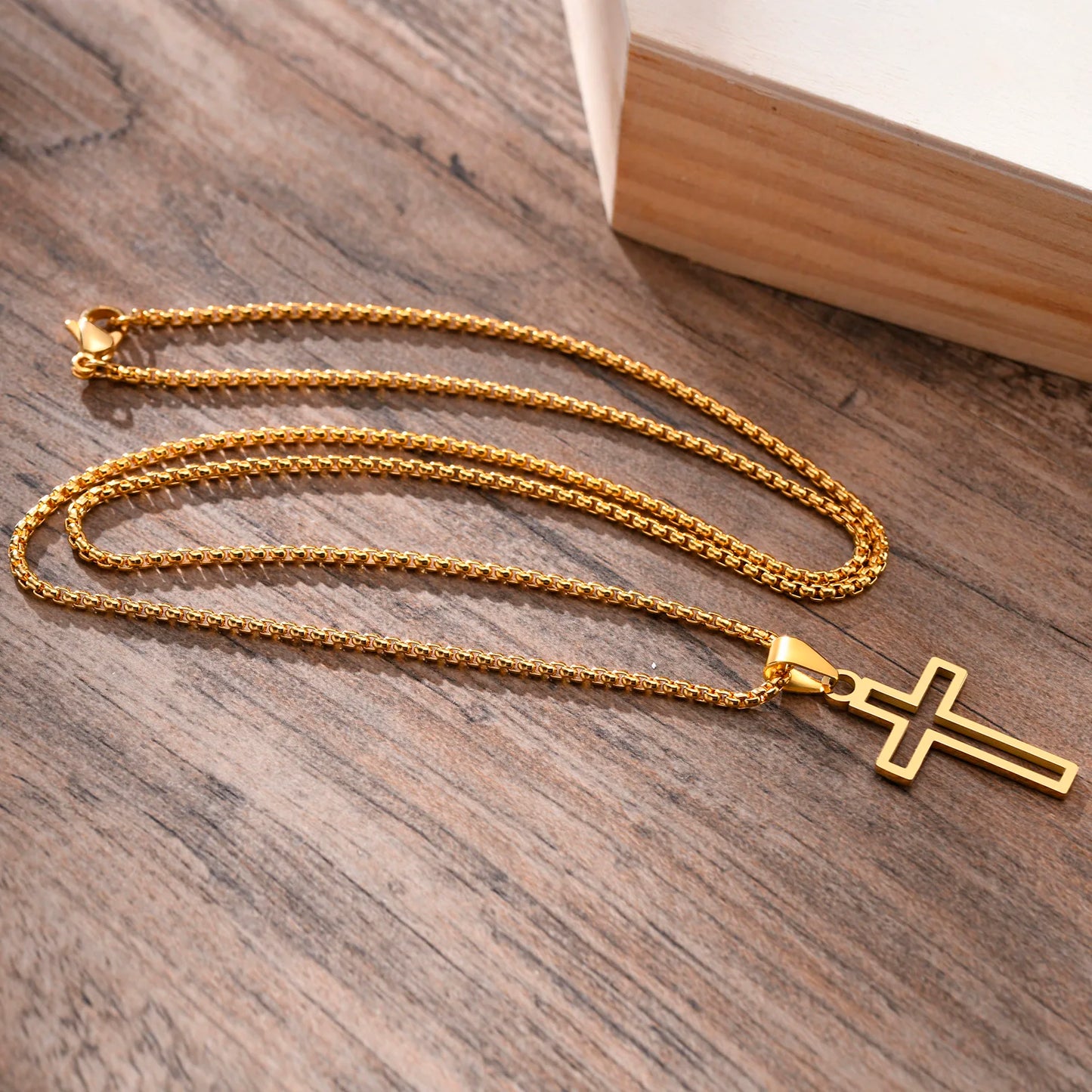 Casual Hollow Cross Pendant Necklace