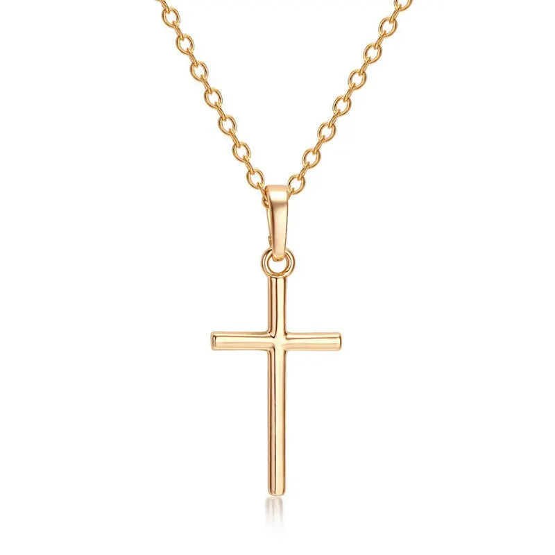 2pcs Unisex Alloy Pendant Necklace – Gold & Silver Set