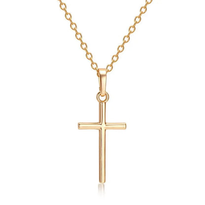 2pcs Unisex Alloy Pendant Necklace – Gold & Silver Set