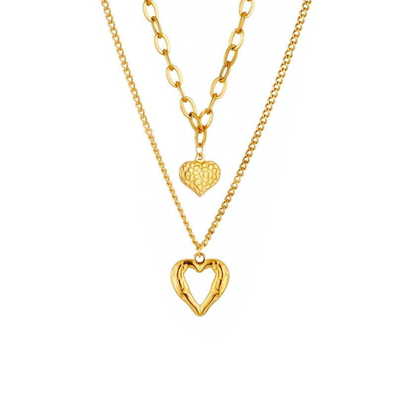 Folded Heart Pendant Necklace