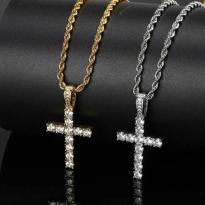 Iced Out Cross Pendant Necklace
