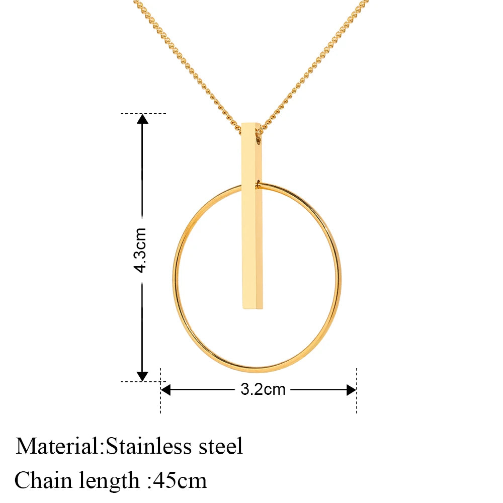 Circle Stick Pendant Choker