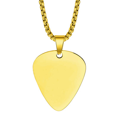 Vnox New Unique Guitar Pick Necklace for Men Boys, Stainless Steel Guitar Picks Pendant Collar to Music-lovers Gifts Jewelry