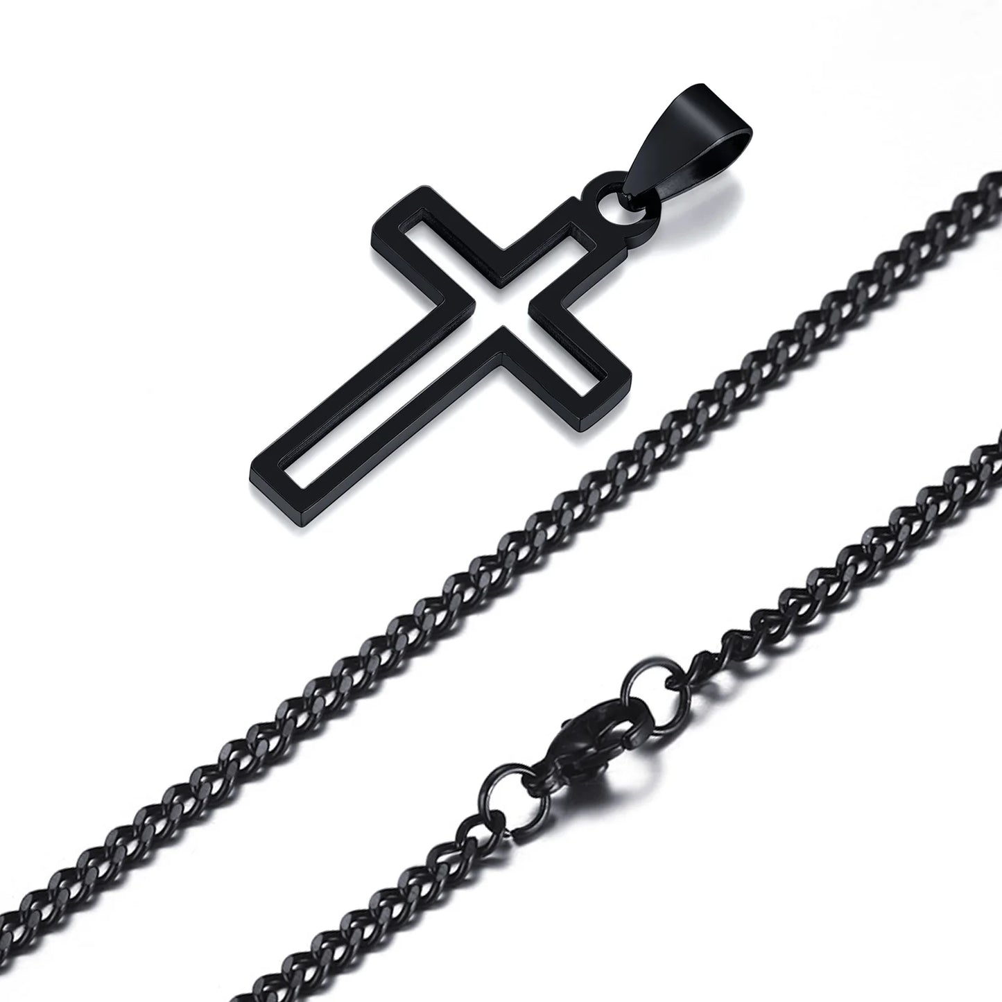 Casual Hollow Cross Pendant Necklace