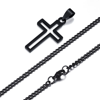 Casual Hollow Cross Pendant Necklace