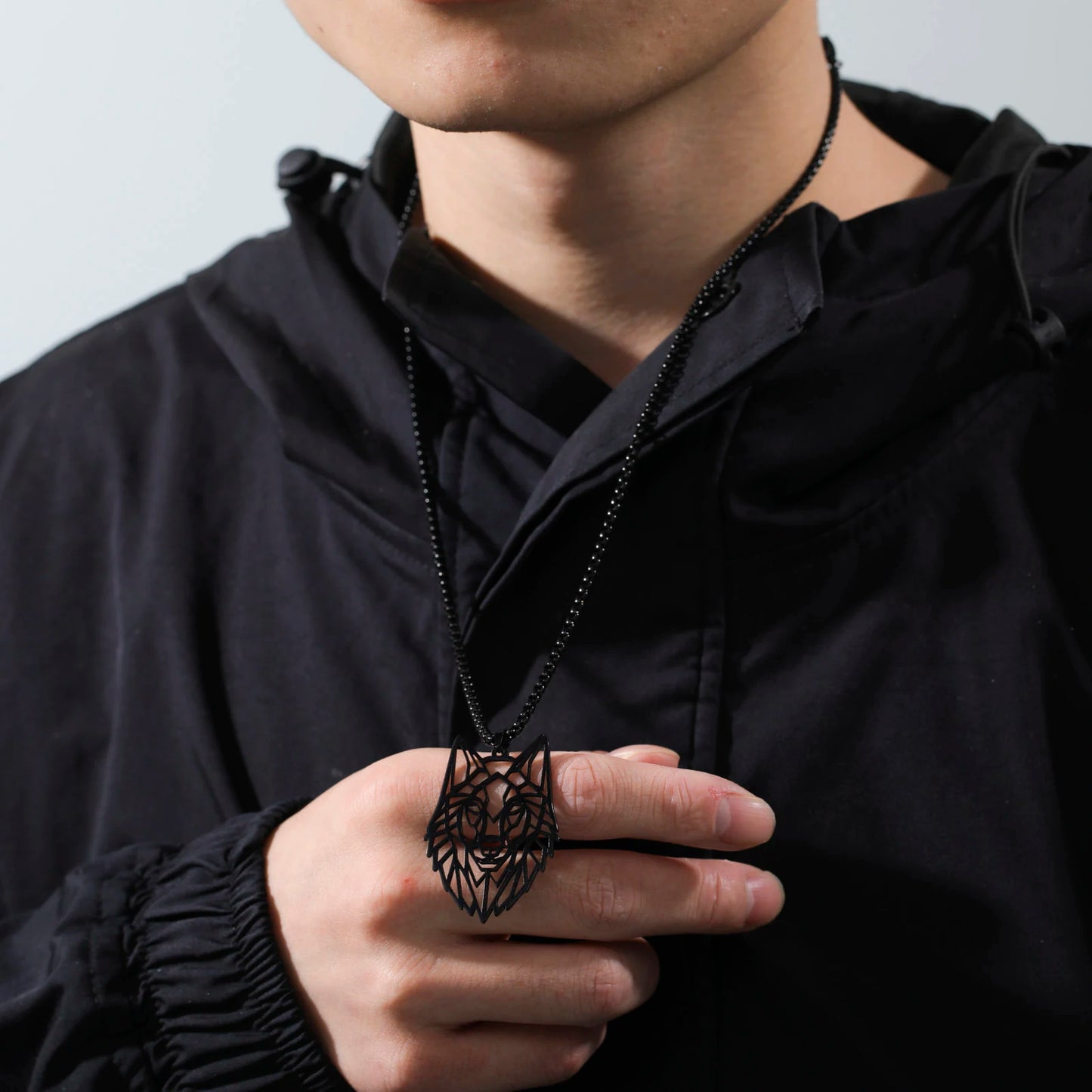 My shape Wolf Necklace for Men Women Stainless Steel Necklaces Men's chain Fashion Animal Male Necklace Punk Jewelry Boy Gifts