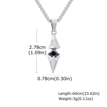 Stylish Blue Stone Necklaces for Men Women,Stainless Steel Geometric Pendant Collar,Valentine's Birthday Party Gift for Him