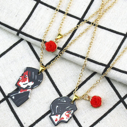 My Chemical Romance Cosplay Stainless Steel Necklace Men Women Rock Band Guitar Pick Pendant Choker Jewelry Accessories Gifts