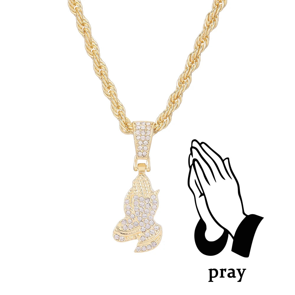Iced Out Cross Pendant Necklace
