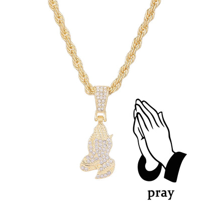 Iced Out Cross Pendant Necklace