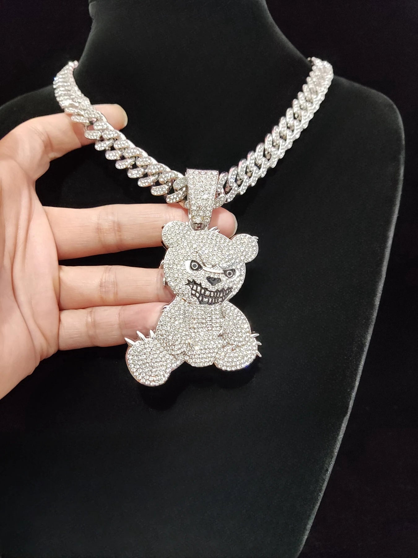 Hip Hop Bear Pendant Necklace
