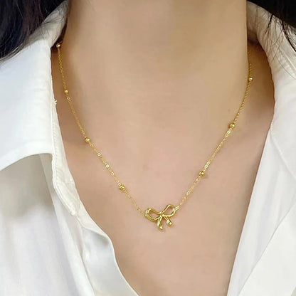 Korean  Bowknot Necklace