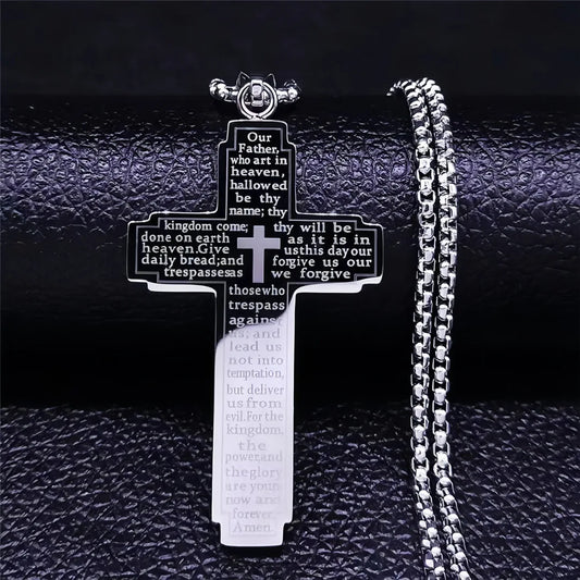 TrendMen Rock Crucifix Cross Pendant Necklace