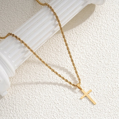 Sleek Cross Pendant Necklace