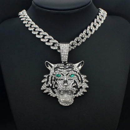 Big 3D Tiger Pendant Necklace
