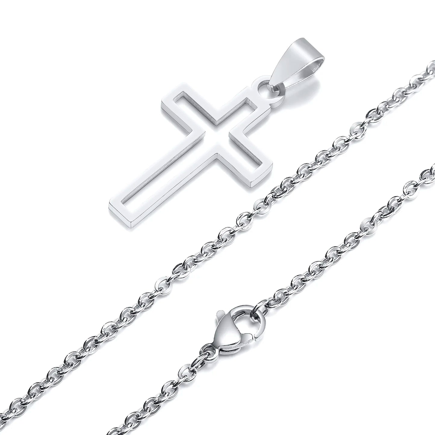 Casual Hollow Cross Pendant Necklace