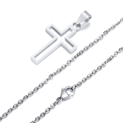 Casual Hollow Cross Pendant Necklace