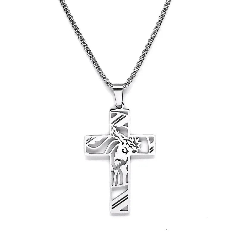 Crown of Thorns Cross Necklace