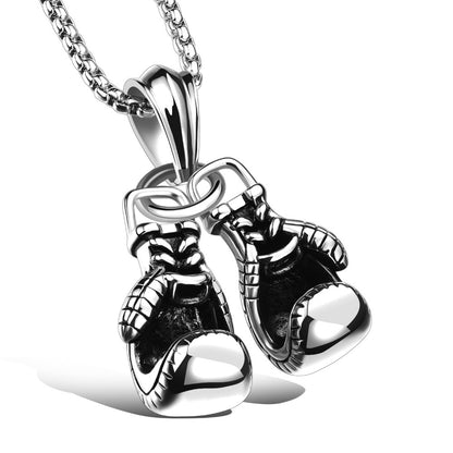 Double Boxing Glove Pendant Necklace