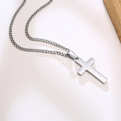 Casual Cross Pendant Necklaces for Men Boys,Waterproof Stainless Steel Pendant Necklaces,Anniversary Birthday Jewelry Gifts