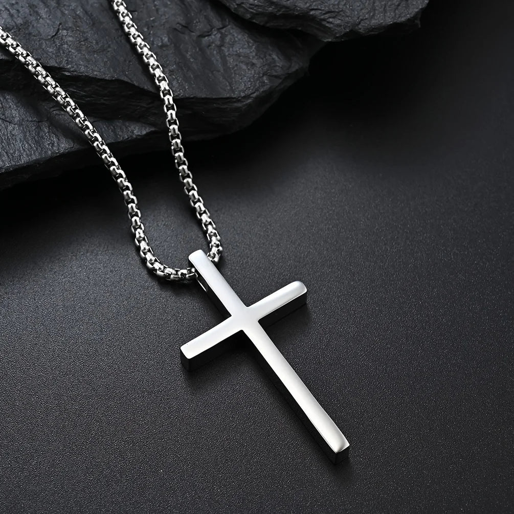 Engraved Jesus Cross Necklace
