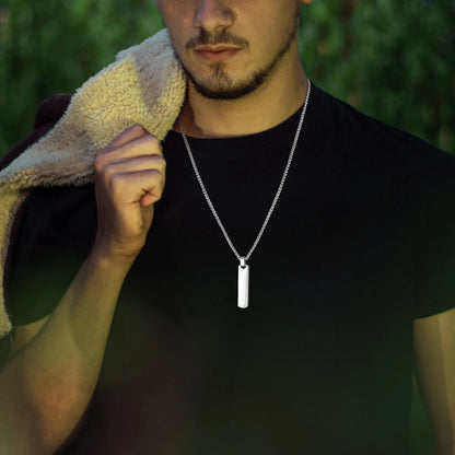 Vertical Bar Stacked Necklaces for Men Boys,Stainless Steel Cuban Chain Twisted Rope Chain Collar,Stylish Jewelry Sets Gifts