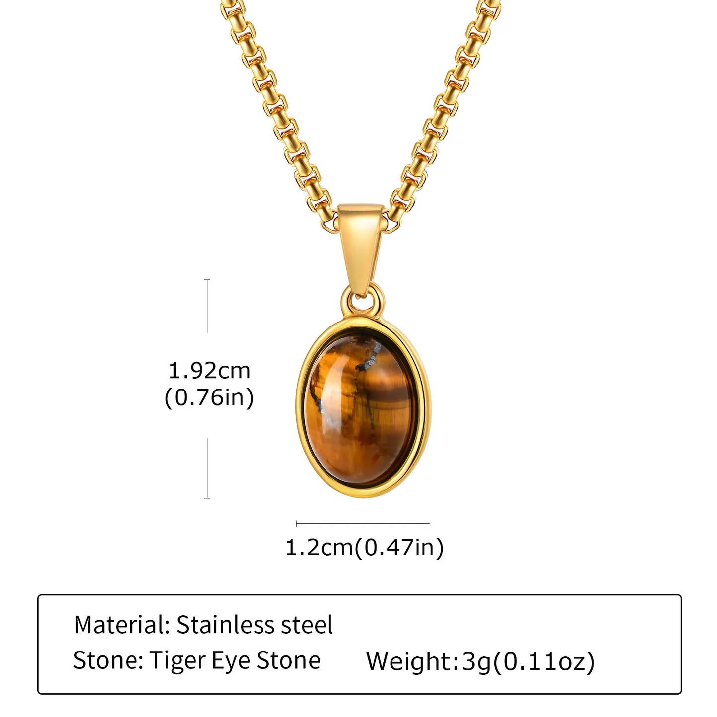 Trendy Pendant Necklaces for Men Boys,Square Natural Stone Stainless Steel Necklaces,New Hip Hop Cool Jewelry Gifts