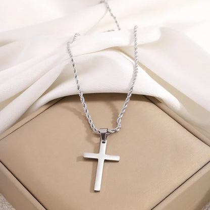 Sleek Cross Pendant Necklace