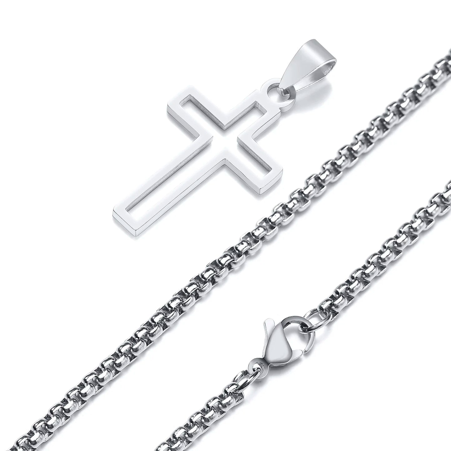 Casual Hollow Cross Pendant Necklace
