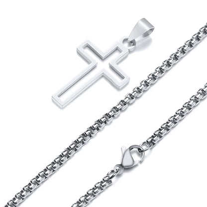 Casual Hollow Cross Pendant Necklace