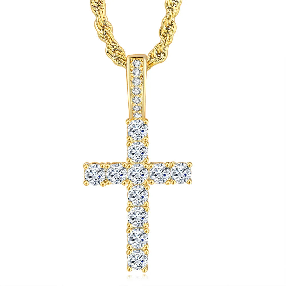 Iced Out Cross Pendant Necklace