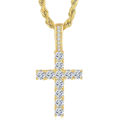 Iced Out Cross Pendant Necklace