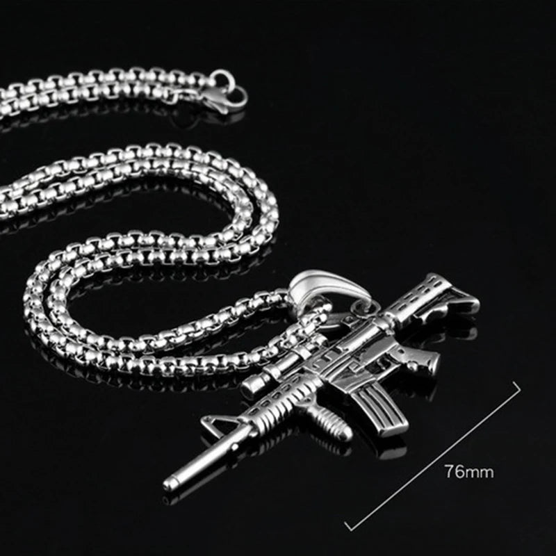 Machine Gun Pendant Necklace