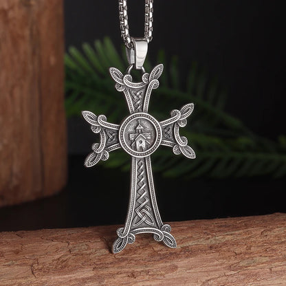 Retro Gothic Blue Evil Eye Protection Pendant Necklace for Men Boys Biker Amulets Punk Jewelry Gifts