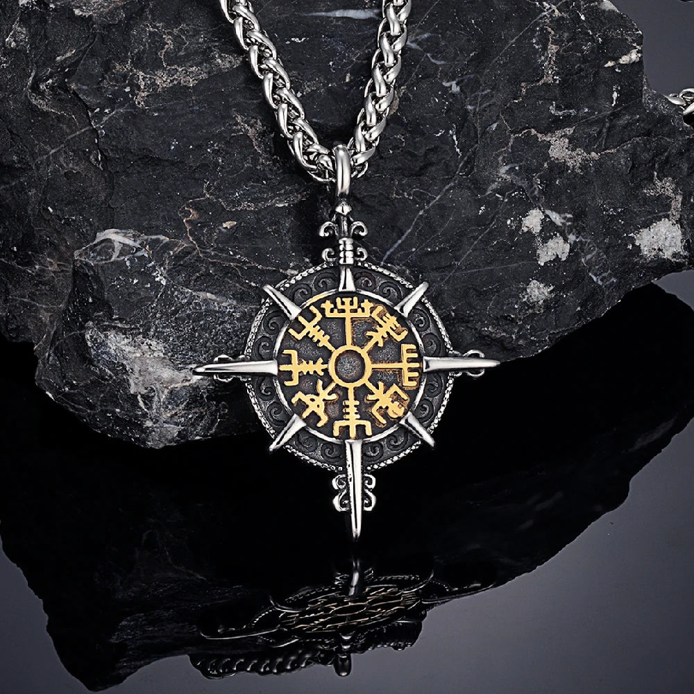 Viking Compass Rune Pendant Necklace