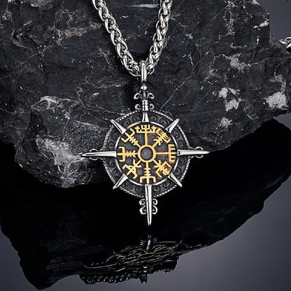 Viking Compass Rune Pendant Necklace
