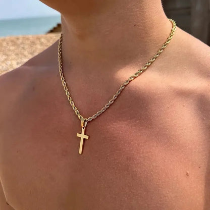 Sleek Cross Pendant Necklace