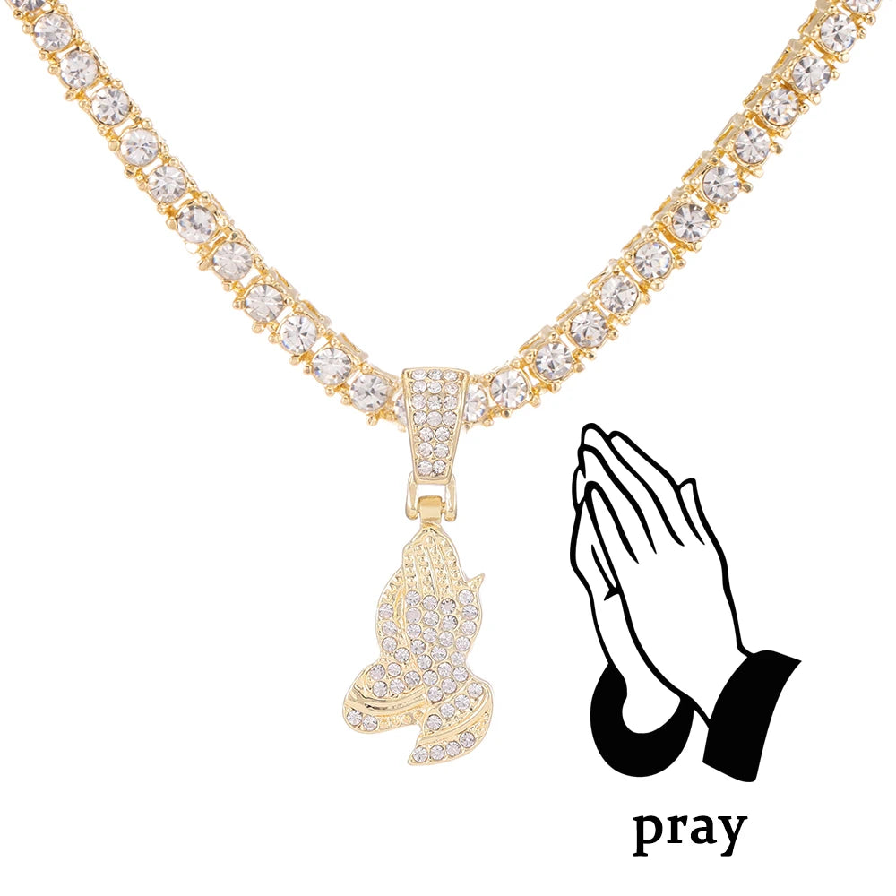 Iced Out Cross Pendant Necklace