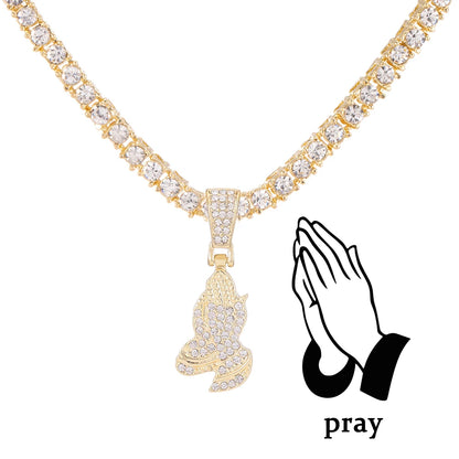 Iced Out Cross Pendant Necklace