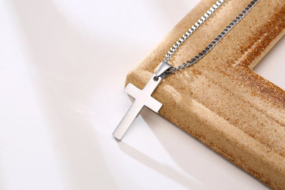 Casual Cross Pendant Necklaces for Men Boys,Waterproof Stainless Steel Pendant Necklaces,Anniversary Birthday Jewelry Gifts
