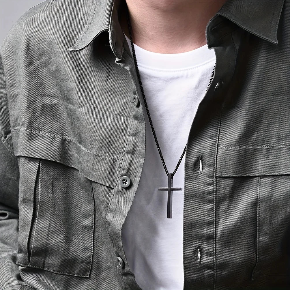Engraved Jesus Cross Necklace