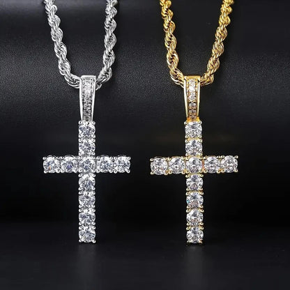 Luxury Zircon Cross Pendant Necklace