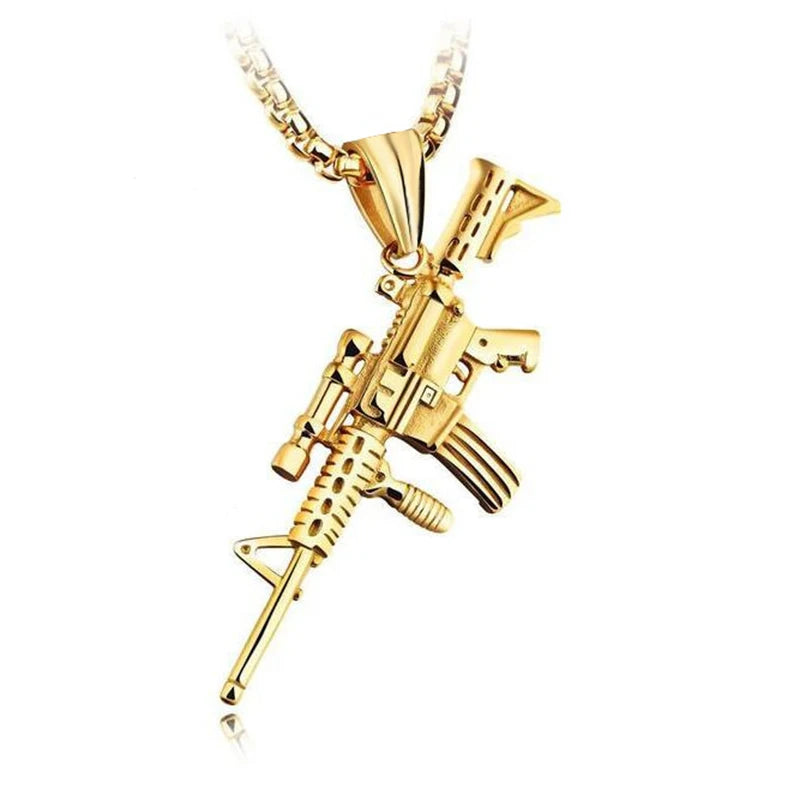 Machine Gun Pendant Necklace